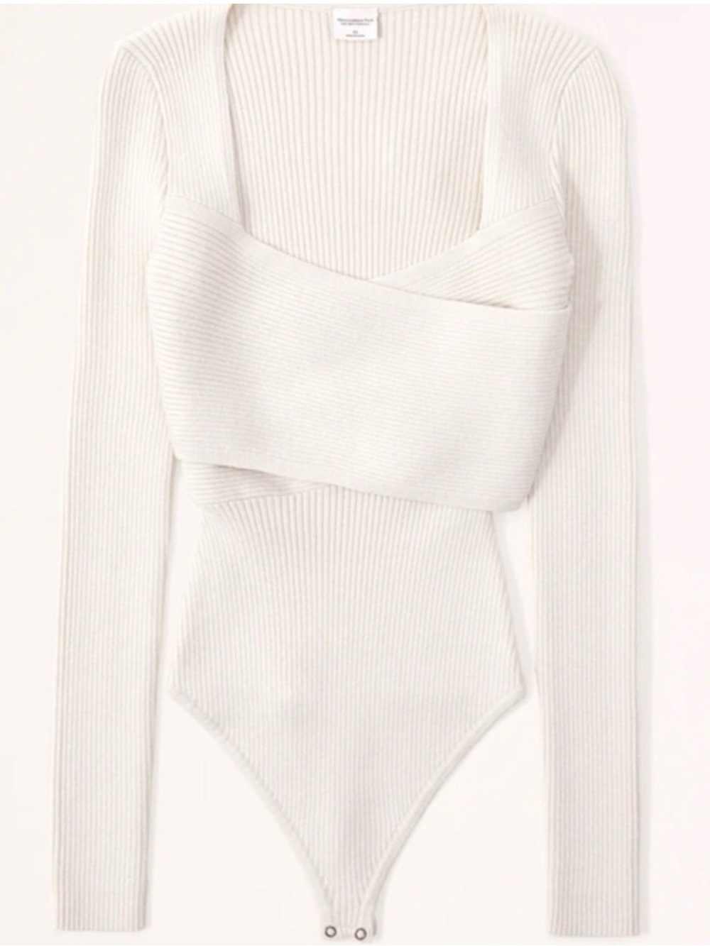 Abercrombie LuxeLoft Wrap Sweater Bodysuit White XS